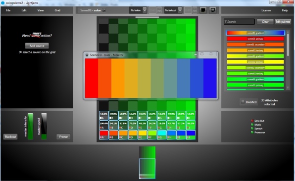 Color palette and gradient editor.