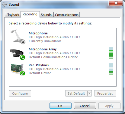 Enabling sound loopback, stereo mix or playback